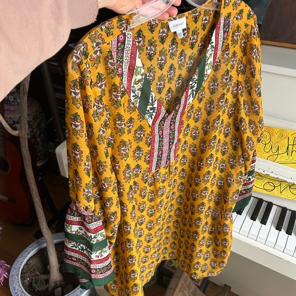 Avenue Floral Yellow Top Plus Size 18-20 - Picture 10 of 13